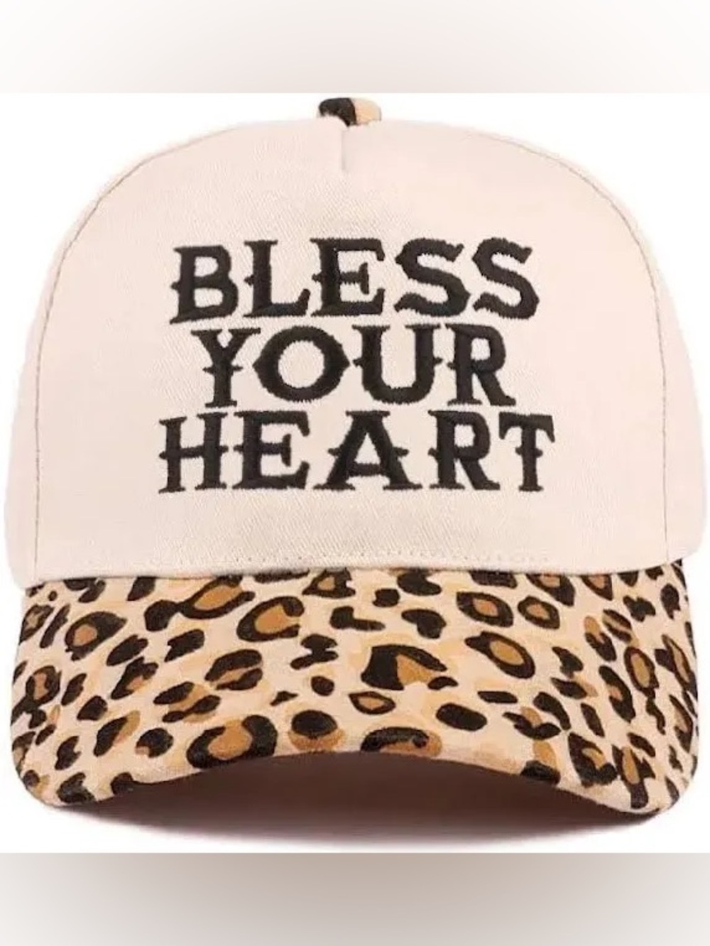 NWT Zenana Leopard Print 'Bless Your Heart' Women’s Baseball Hat